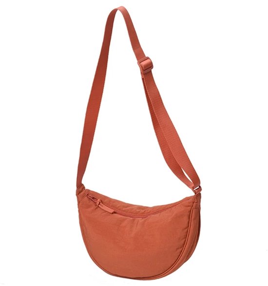 crossbody bag - oranje - orange - populaire crossbodybag - Rivers-sieraden - thailand - tas - dames - heren - unisex - koningsdag - staptasje - crossbodybags - festival - handtas - crossbodytas - Crossbody Bag voor dames en heren - halve maan tas