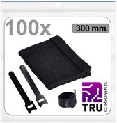 Attaches de câble Fermetures velcro TRU COMPONENTS T24CA098 pour regroupement (L x l) 300 mm x 14 mm , Zwart, lot de 100