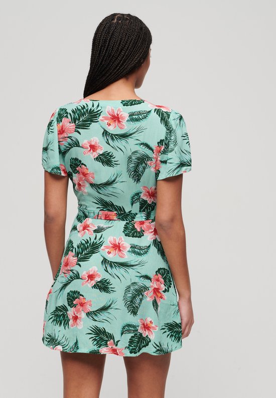 Superdry - Mini-wikkeljurk met print - Dames - Jurken