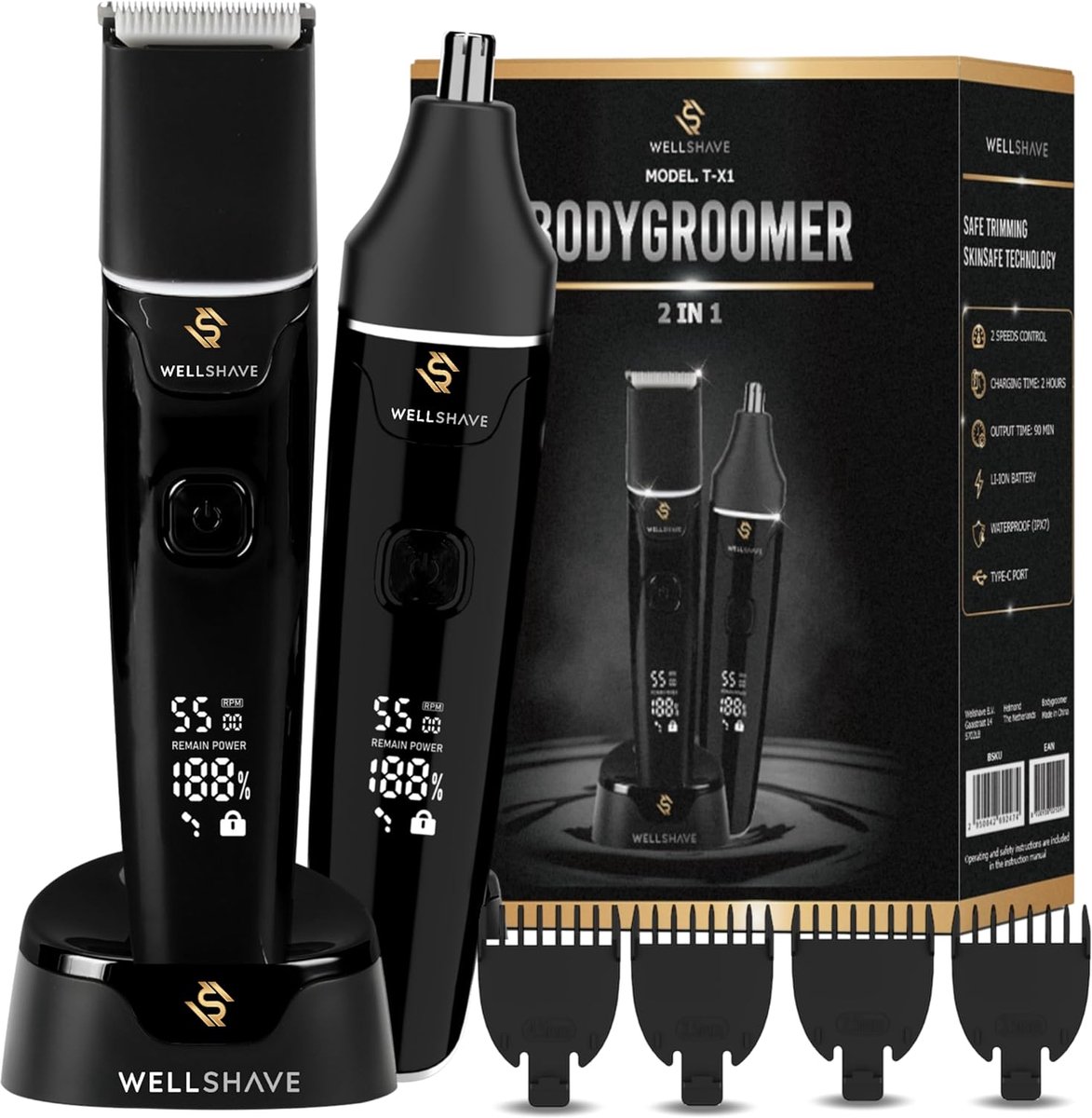 Intiem Scheerapparaat - Lichaamstrimmer Neushaartrimmer - Persoonlijke Verzorging - IPX7 Waterdicht - USB-C Oplaadbaar - Zwart