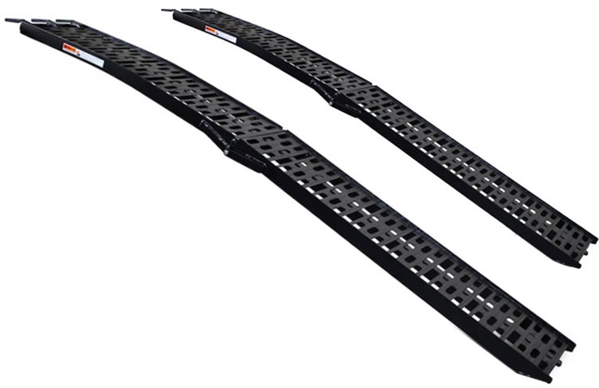 Goedkoopste Datona® - Extra verstevigde aluminium zwarte oprijplaat opklapbaar - 225 cm - 2 stuks