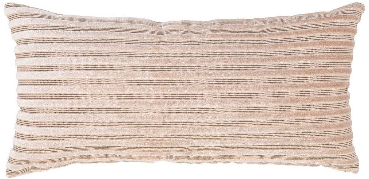 Alburry Cushion - Wierkussen - Decoratief kussen - Zachte gemengde vezels - 30x60 cm - Beige - Subtiele gestreepte textuur - Duurzaam en elegant