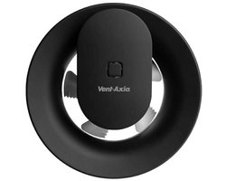 Badkamer ventilator Svara met timer, vocht- en lichtsensor 100-125mm (app-gestuurd) ZWART