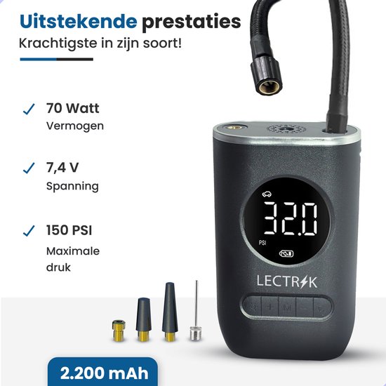Aqiila Airbird C4 Elektrische Bandenpomp, draagbare compressor, 10,3