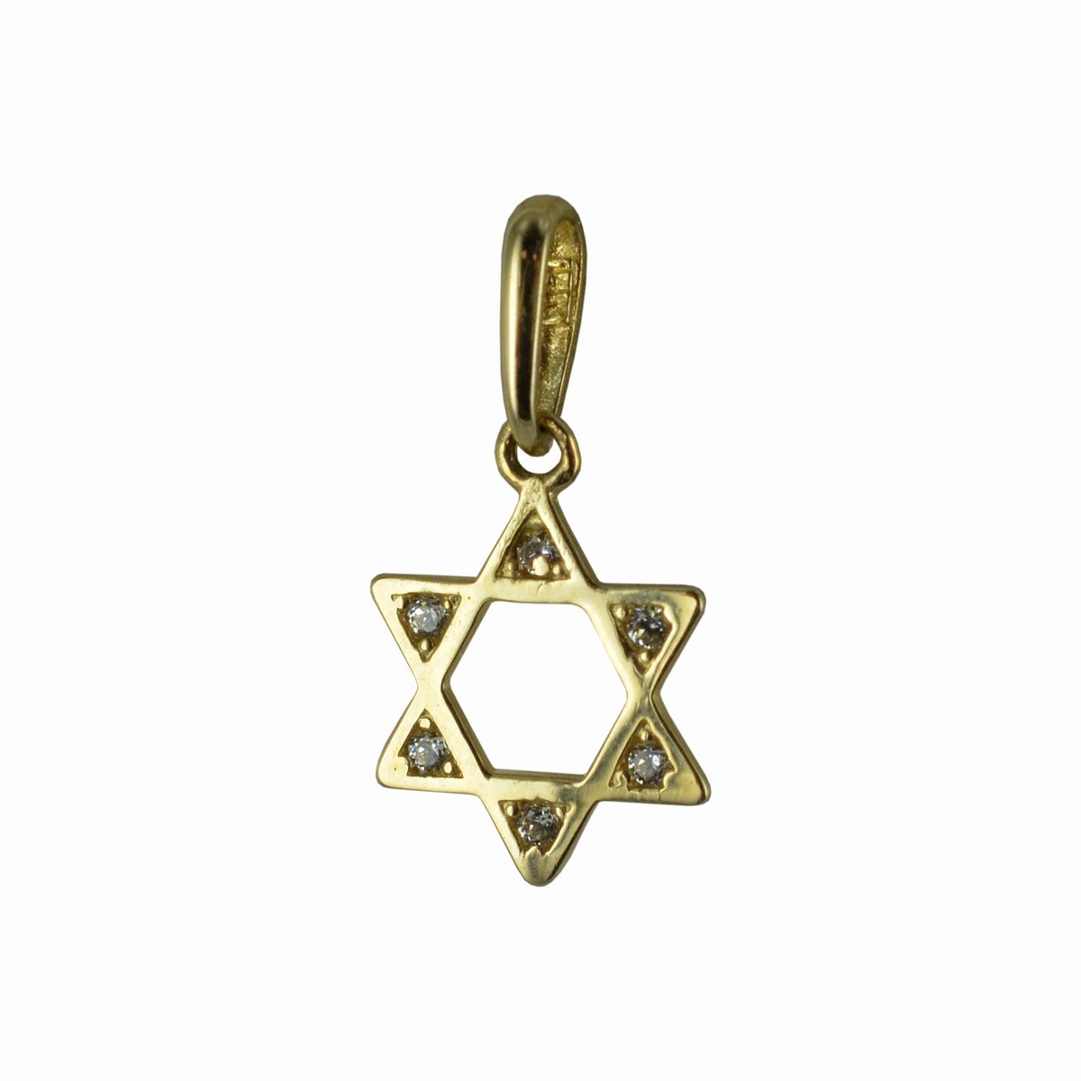New Bling 132401173 Gouden Hangertje - Dames - Davidster - Zirkonia - 7,8 mm Doorsnee - 14 Karaat - Bedel - Goud