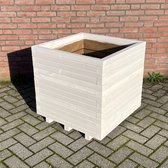 AMISHOUT - Jardinière carrée en bois 70x70x70 cm - blanc - jardinière d'extérieur