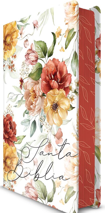 Biblia RVR 1960 letra grande tamaño manual, HC, flores rosadas y cantos pintados / Spanish Bible RVR 1960 Handy Size Large Print with flowers and sprayed edge