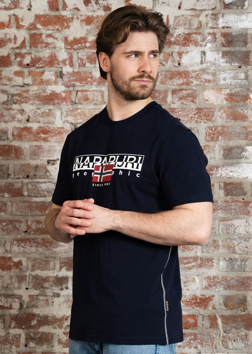 Napapijri Aylmer T-shirt Heren – Regular-fit Blauw