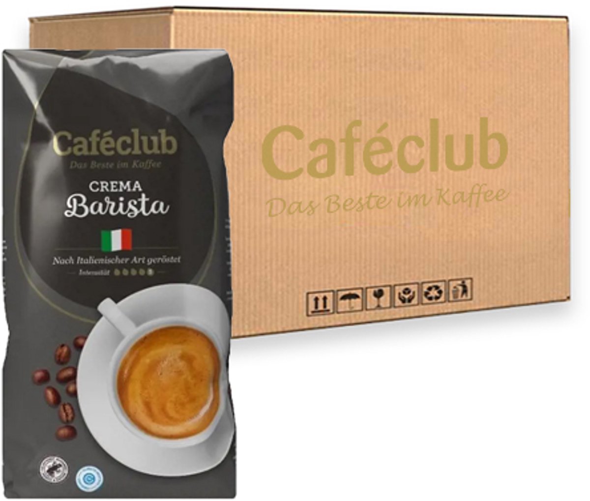 Goedkoopste Caféclub - Crema Barista Bonen - 8x 1kg