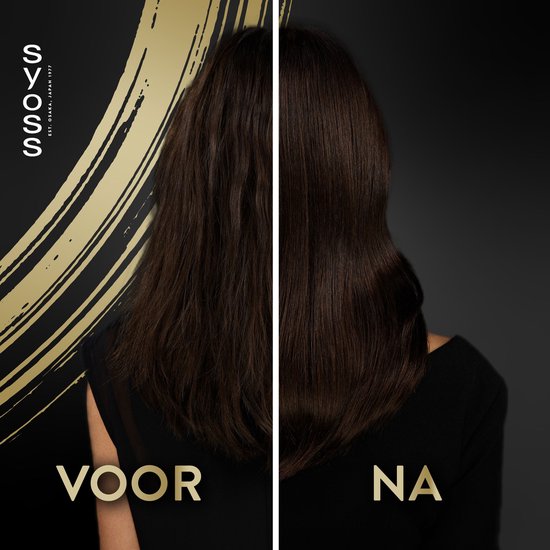 Voor-en-na-foto van haar, met de linkerhelft voor de behandeling en de rechterhelft na de behandeling.