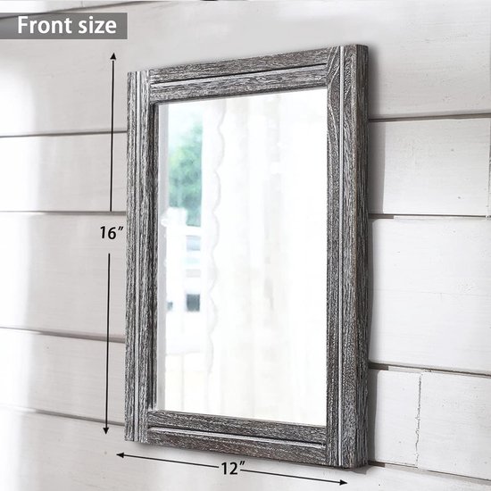 AAZZKANG Rustieke spiegel met houten frame rechthoek wandspiegel