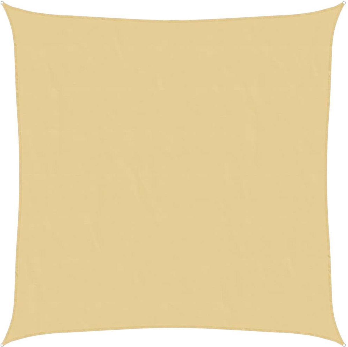 Outdoor sand-colored polyester oxford zonnezeil measuring 2.5x2.5 meters, a versatile parasol for garden and patio use.
