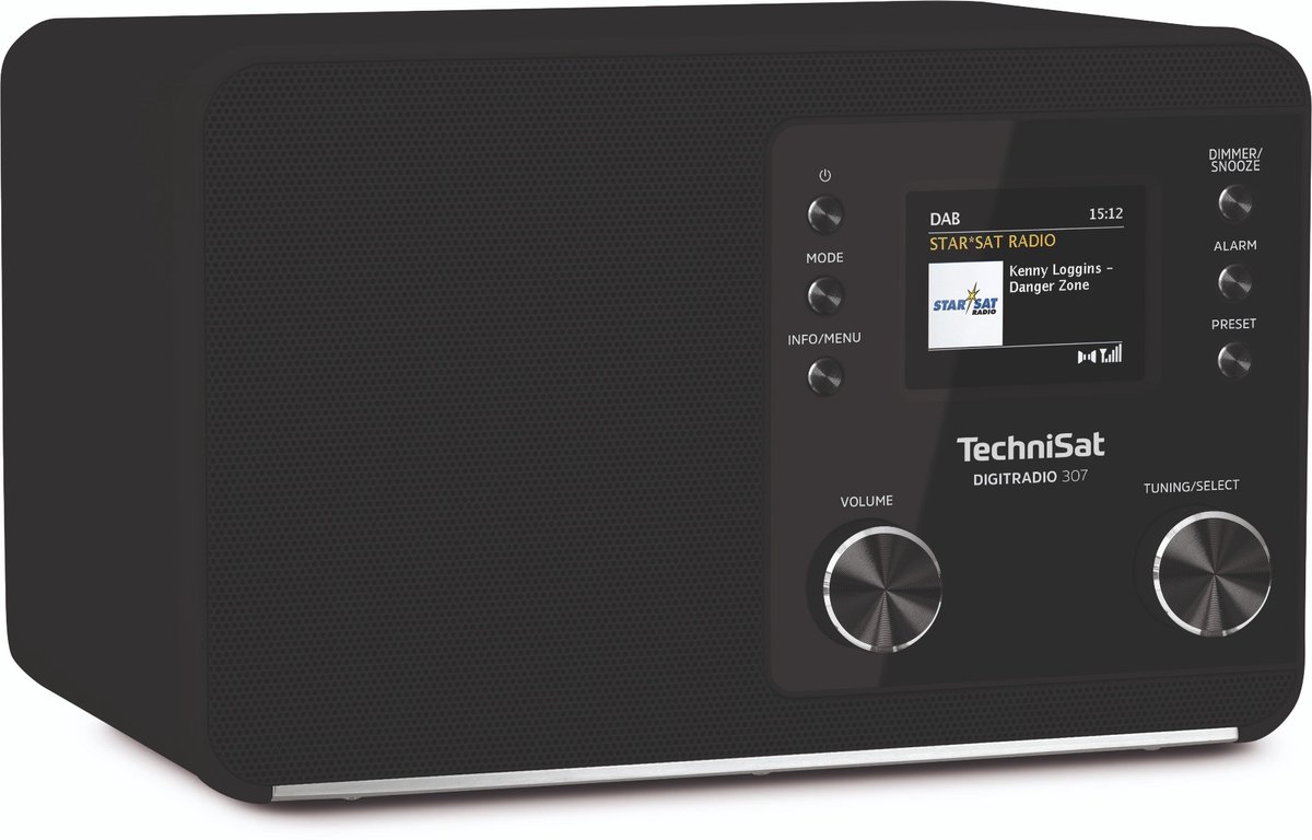 TechniSat DIGITRADIO 307 radio DAB+, FM AUX, DAB+, FM Alarm klok, zwart