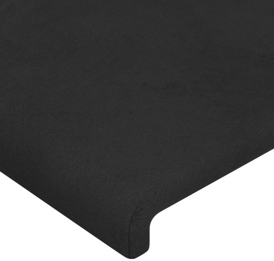 vidaXL Cadre de lit avec tête de lit Velours Noir 140x190 cm - Cadre de lit avec tête de lit - Encadrements de lit avec tête de lit - Lit - Meubles de couchage