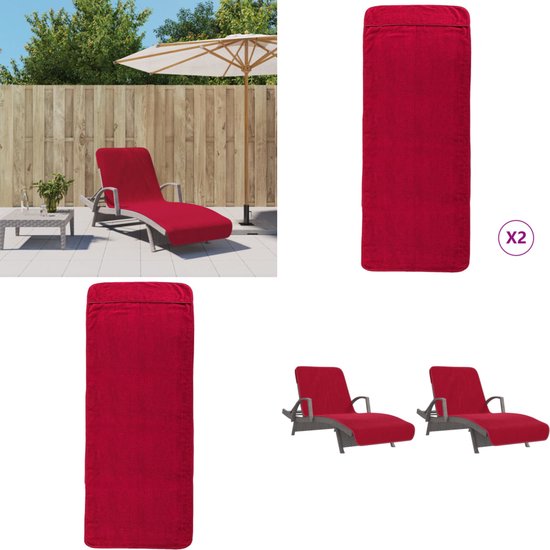 vidaXL Serviettes de plage 2 pcs 400 g/m² 75x200 cm Tissu Rouge bordeaux - Serviette de plage - Serviettes de plage - Serviette de bain - Serviette de voyage