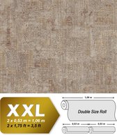 Pleister-look behang EDEM 9093-16 vliesbehang hardvinyl warmdruk in reliëf gestempeld in shabby chic stijl glimmend beige bruin zilver 10,65 m2