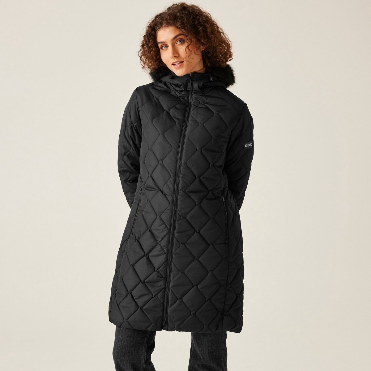 Gevulde Jas Wandelen Dames Waterafstotend Thermoguard Fritha Iii Zwart