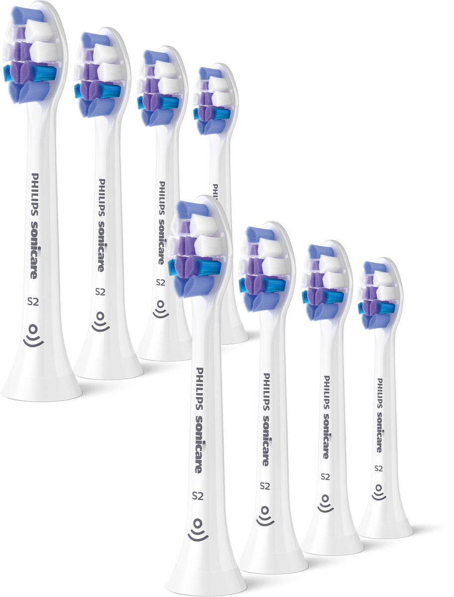 Philips Sonicare Optimal Sensitive S2 – Opzetborstels voor Elektrische Tandenborstel – Wit – Verpakking van 8 - Gevoelige tanden - HX6058/87 thumbnail 2