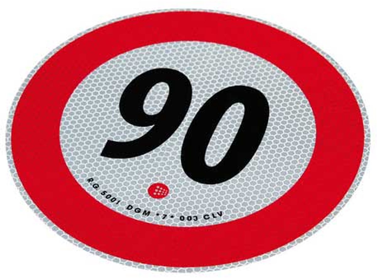 Speed limit sign. 90 km/u