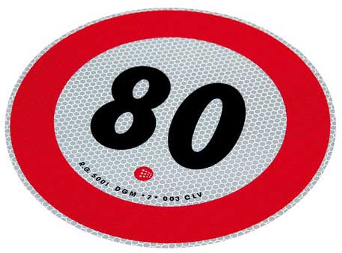 Speed limit sign. 80 km/u