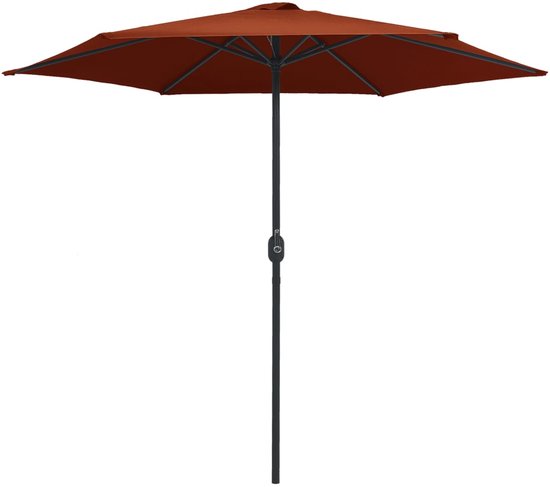 Parasol met aluminium paal 2×1,5 m terracottakleurig
