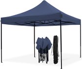 Bol.com LifeGoods Partytent - Opvouwbaar - 3x3 m - Easy Up - Paviljoen - Waterdicht - Draagtas met Wieltjes - Donkerblauw aanbieding