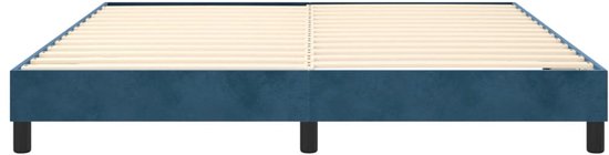 Cadre de lit vidaXL - 160 x 200 cm - Velours - Sommier tapissier bleu foncé - Lit double - Couleurs foncées - Lit en velours - Lit de Luxe