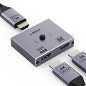 Bol.com Voomy HDMI Switch - 4K Ultra HD - 1 In 2 Uit / 2 In 1 Uit - HDMI Splitter - Aluminium aanbieding