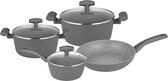 Bol.com Michelino Pannenset - RVS Pannen - 7-Delig - Nora Serie - Grijs aanbieding