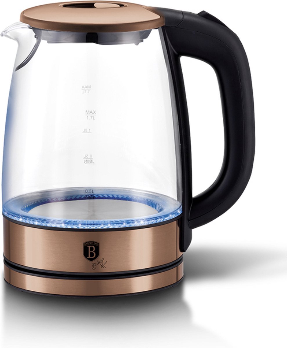 Berlinger Haus 9118 - Glazen waterkoker met Led verlichting - Rose goud