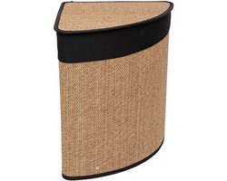 5Five Wasmand - bamboe hout - met deksel - naturel - 50 x 37 x 50 cm - 48 liter - opvouwbaar