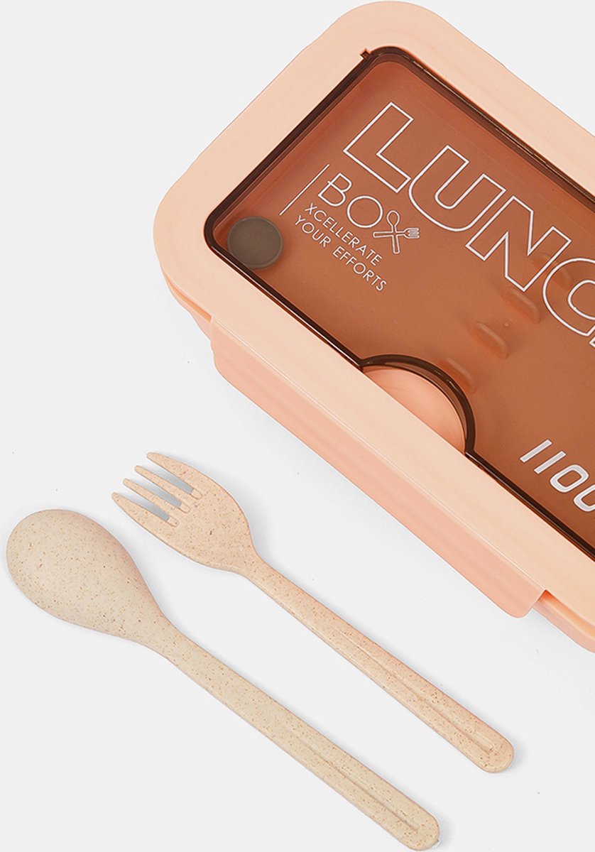 2 Stuks - Bento Box Met Bestek - 1100ml - Inclusief Geïsoleerde Tas - BPA-vrij - Lekvrije Lunchbox - Herbruikbare Voedselcontainer - Compact en Lichtgewicht — cadeau in Koken & Dineren - foto 5