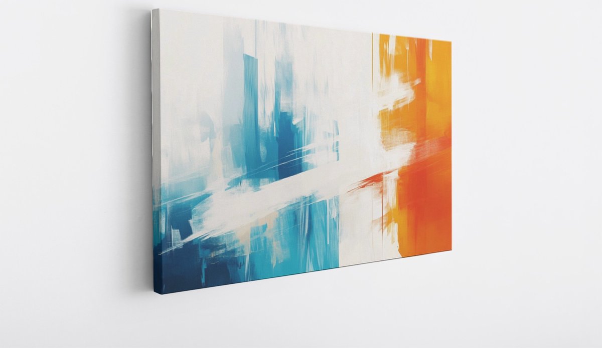Saammp Canvas Schilderij - Gekleurde strepen - Abstract kunstwerk - 40x30 - Foto op canvas - Wanddecoratie - Muurdecoratie Woonkamer - Slaapkamer decoratie - Canvas Print Multicolor