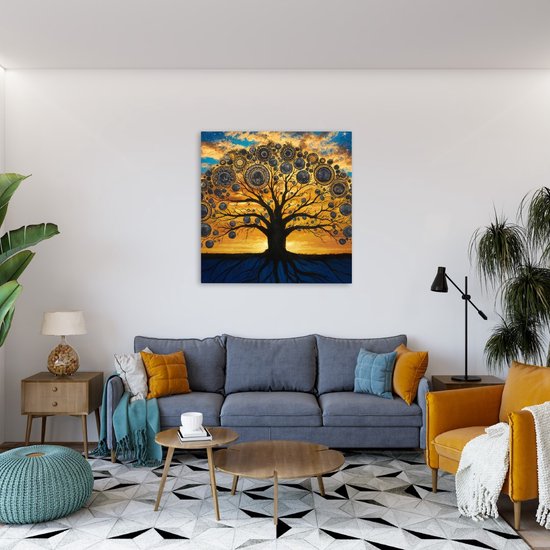 Saammp Canvas Schilderij - Spirutuele boom - Landschap - Natuur - 20x20 - Foto op canvas - Wanddecoratie - Muurdecoratie Woonkamer - Slaapkamer decoratie - Canvas Print