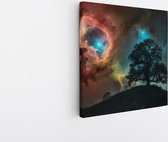 Saammp Canvas Schilderij - Ruimte - boom - Landschap - Natuur - 20x20 - Foto op canvas - Wanddecoratie - Muurdecoratie Woonkamer - Slaapkamer decoratie - Canvas Print