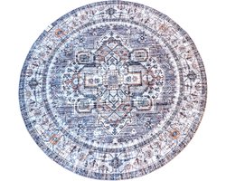 Lavandoux - Vloerkleed - Tapijt - Vintage - Berrechid - Grijs/Blauw - Rond - Ø160 cm Lavandoux - Vloerkleed - Tapijt - Vintage - Berrechid - Grijs/Blauw - Rond - Ø160 cm