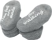 BamBam Sokjes "these feet are made for walking" - Grijs - Baby cadeau