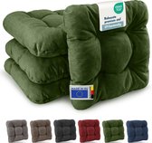 Bol.com Beautissu HighLux SK – Set van 4 Premium Stoelkussen 40x40 cm Groen – Robuust Zitkussen UV-bestendig – 8 cm Dik – Indoor... aanbieding