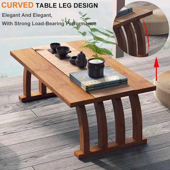 Japanse tatami tafel retro meditatie lage tafel thuis salontafel woonkamer zen theetafel geschikt voor erker (maat: 50 x 40 x 30 cm