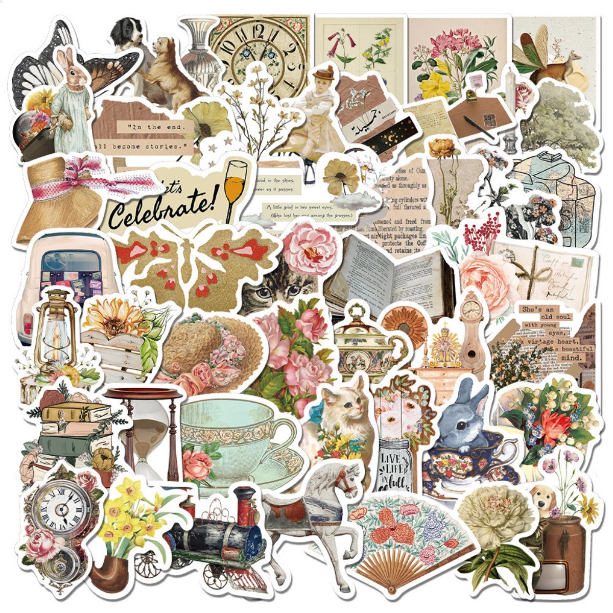 RENALUX Journal Stickers - Journaling Producten - Stickers Volwassenen - Stickers Bullet Journal - Stickerboek - Stickervellen - Journal Spullen - Journal Stickerboekje - Retro Stickers - 202 Stickers — afbeelding 10