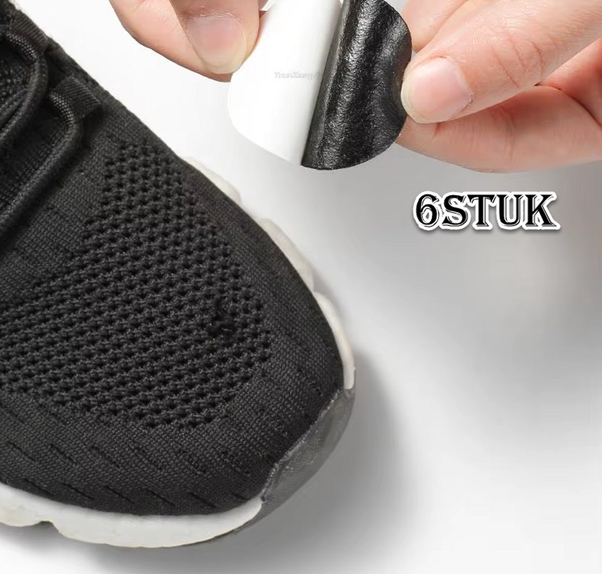 Zelfklevende Sportschoenen Reparatie Patches – Microfiber Leer Hielbeschermer & Vamp Patch voor Sneakers, Schoenzolen & Voetverzorging – Duurzame Zelfklevende Schoenreparatie Stickers voor Comfort en Bescherming - zwart - 6stuk