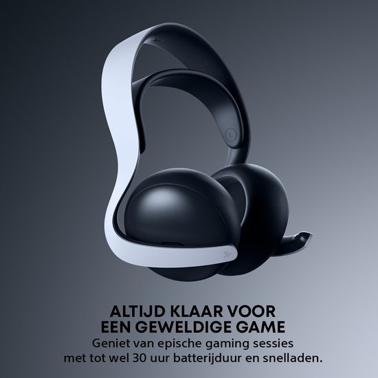 Zwarte gaming headset met witte hoofdband, met de tekst 'ALTİJD KLAAR VOOR EEN GEWELDİGE GAME'.