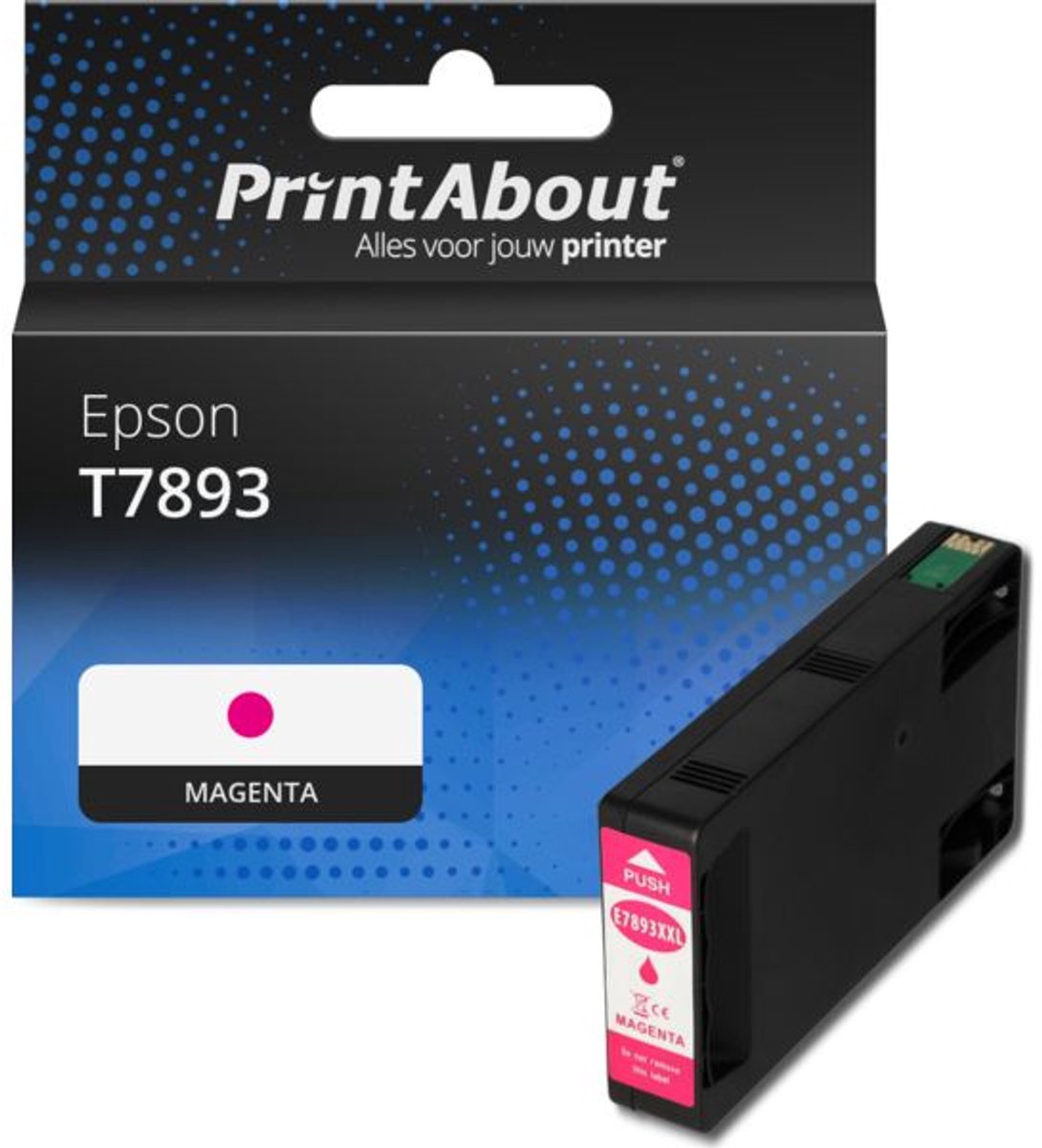 PrintAbout huismerk Inktcartridge T7893 Magenta geschikt voor Epson