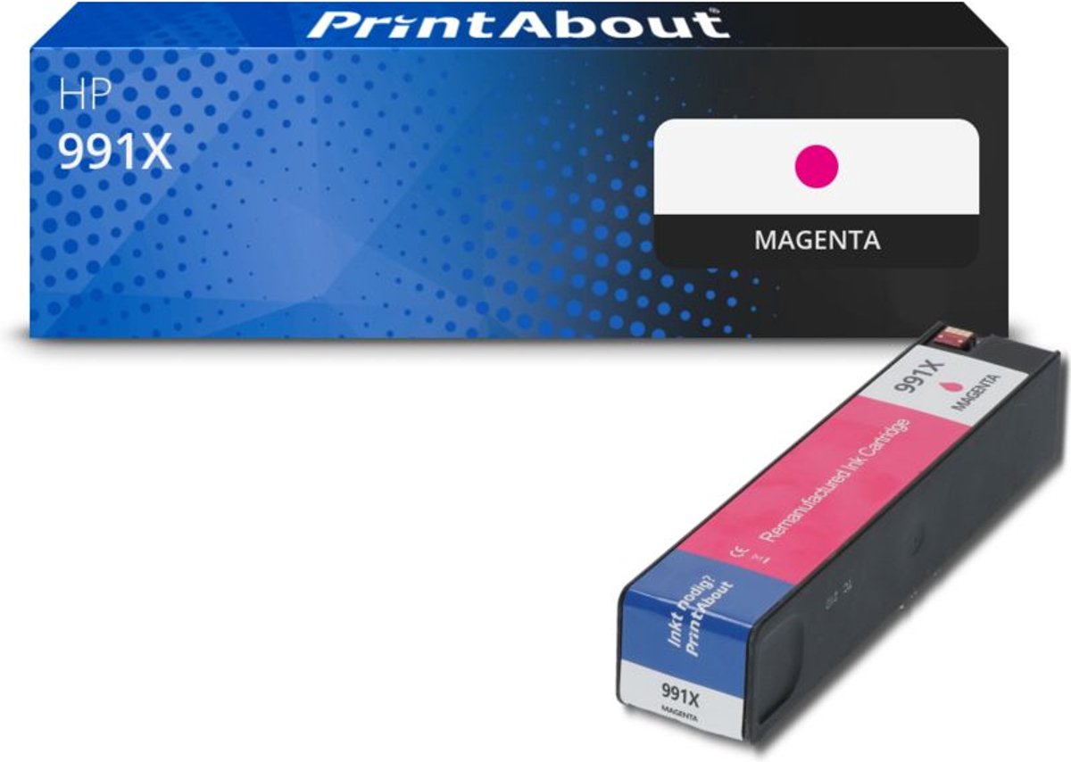 PrintAbout huismerk Inktcartridge 991X (M0J94AE) Magenta Hoge capaciteit geschikt voor HP