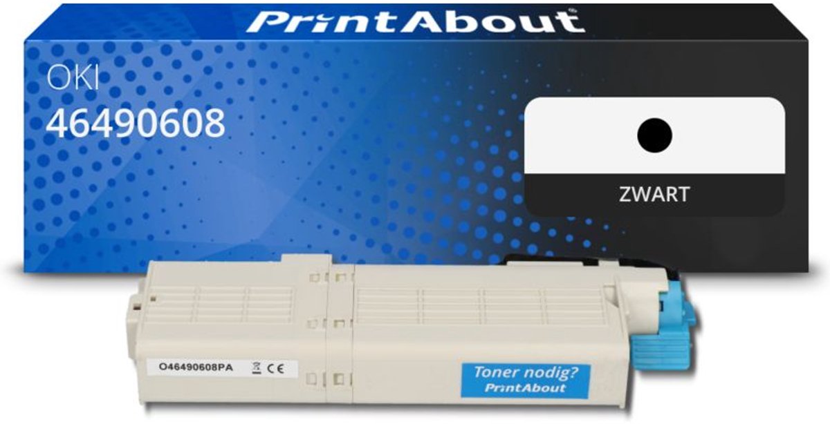 PrintAbout Huismerk OKI 46490608 Toner Zwart