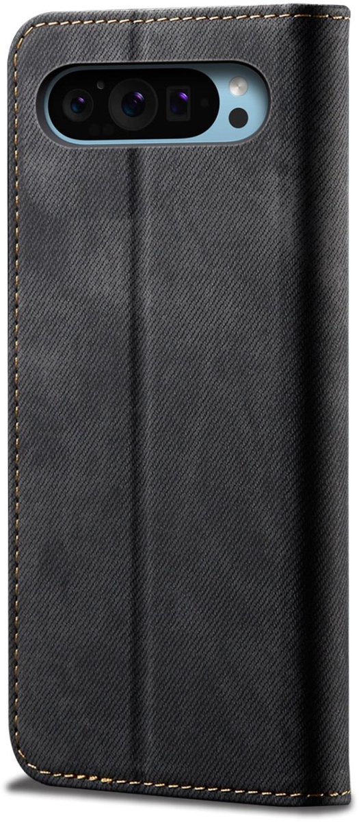 Mobigear Telefoonhoesje geschikt voor Google Pixel 9 Pro Hoesje | Mobigear Ranch Bookcase Portemonnee | Pasjeshouder voor 3 Pasjes | Telefoonhoesje voor Pinpas / OV Kaart / Rijbewijs - Zwart