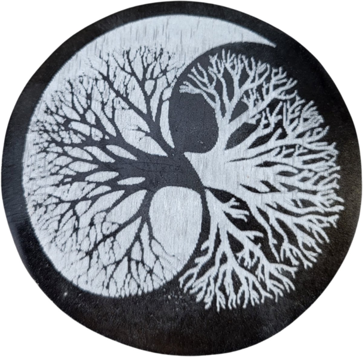 Ruben Robijn Seleniet oplaadsteen rond levensboom 8 cm Yin/Yang Wit