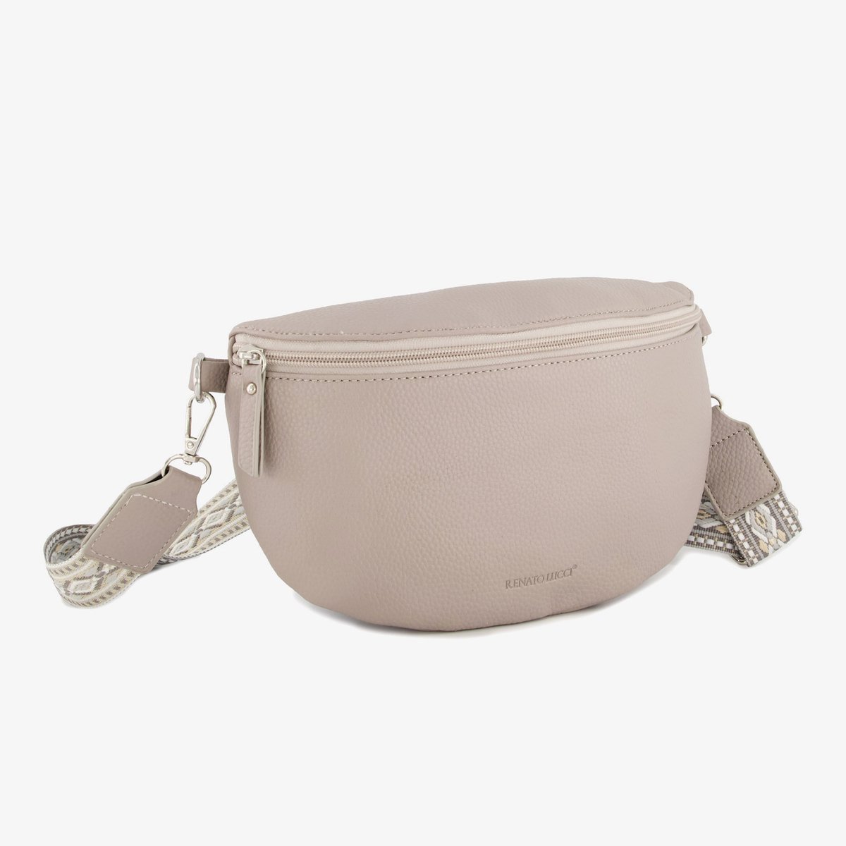 Renato Lucci dames schoudertas met print taupe - Beige