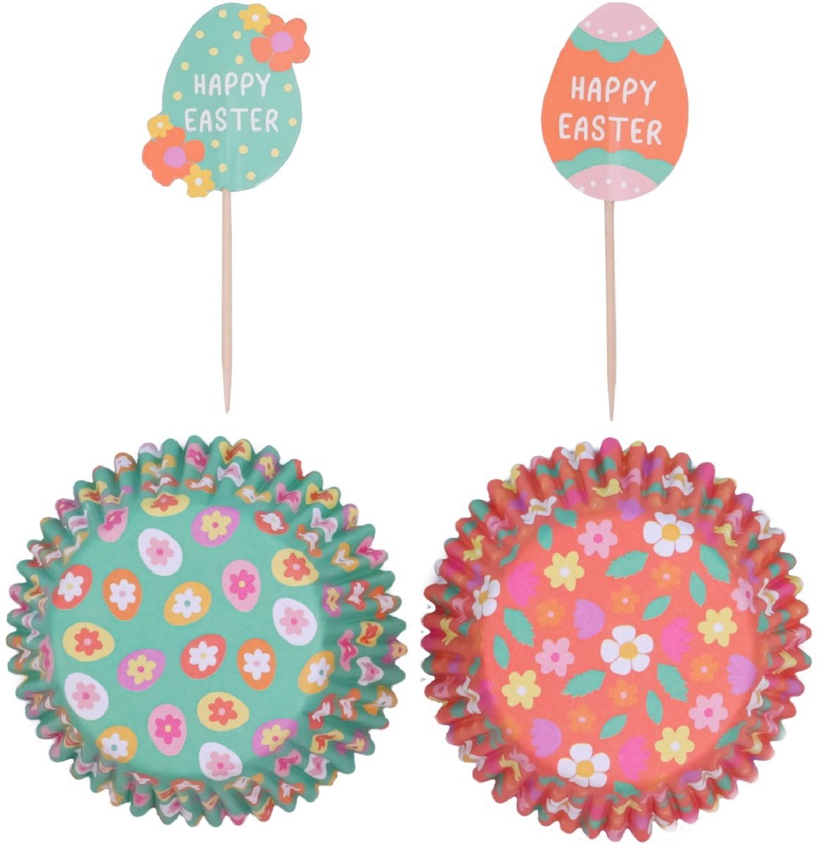 PME Easter Cupcake Cases & Toppers Set of 24 - Easter Eggs