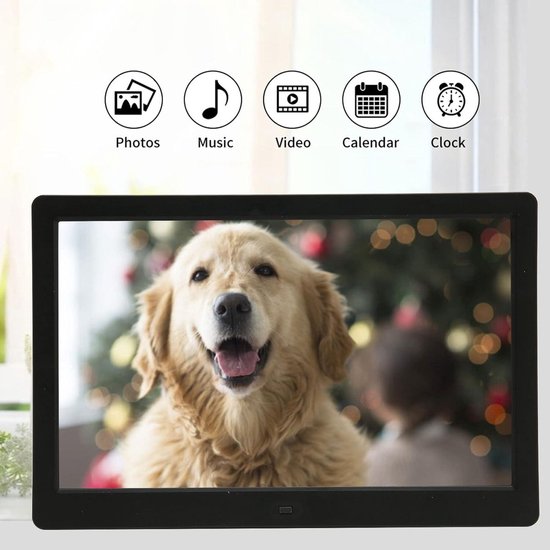 VBESTLIFE 15 inch digitale fotolijst, USB 2.0, 1280 x 800 HD touchscreen, digitale fotolijst met wekker/kalender, filmspeler, voor familie en vrienden. (wit